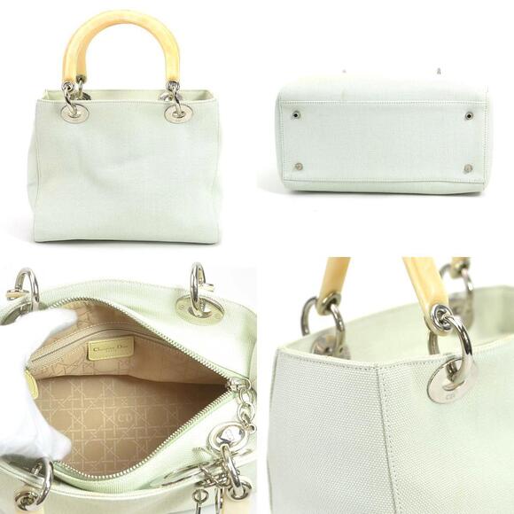 Christian Dior Lady Dior Canvas Shoulder Bag Green Orange - Picture 3 of 5